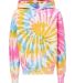 MV Sport 128Y Youth Classic Fleece Tie-Dyed Hooded in Cotton candy front view