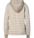 MV Sport W24128 Women's Alina Henley Hooded Sweats in Atmosphere/ ecru stripe back view