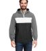 Nautica N17174 Windward Anorak Hooded Quarter-Zip  in Graphite/ white/ black front view