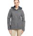 Nautica N17183 Women's Voyage Hooded Rain Jacket in Graphite front view