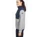 Nautica N17387 Women's Navigator Fleece Full-Zip J in Oxford heather/ navy side view