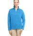 Nautica N17397 Women's Anchor Fleece Quarter-Zip S in Azure blue front view