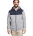 Nautica N17582 Navigator Fleece Hooded Full-Zip Ja in Oxford heather/ navy front view