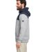 Nautica N17582 Navigator Fleece Hooded Full-Zip Ja in Oxford heather/ navy side view
