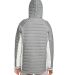 Nautica N17187 Women's l Mile Hooded Puffer Jacket in Graphite/ antique white back view