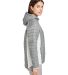 Nautica N17187 Women's l Mile Hooded Puffer Jacket in Graphite/ antique white side view