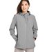 Nautica N17790 Women's Wavestorm Hooded Soft Shell in Graphite front view