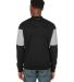 Nautica N17928 Anchor Fleece Colorblocked Bomber J in Black/ oxford heather back view