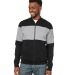 Nautica N17928 Anchor Fleece Colorblocked Bomber J in Black/ oxford heather front view