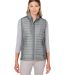 Nautica N17947 Women's Harbor Puffer Vest in Graphite/ graphite heather front view