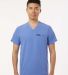 Jaanuu M10002 Platt 3-Pocket Scrub V-Neck Top in Ceil blue front view