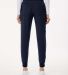 Jaanuu W20003P Women's Silex Knit-Waist Scrub Jogg in Midnight navy back view