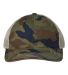 The Game Hats GB880 Soft Trucker Cap in Woodland/ khaki front view
