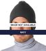 8134 UltraClub® Acrylic Flap Beanie Navy front view