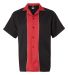 Hilton HP2246 Quest Bowling Shirt in Black/ red front view
