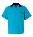 Hilton HP2244 GM Legend Bowling Shirt in Turquoise/ black front view