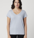 Cotton Heritage W1247 Women's V-Neck T-shirt in Blue fog front view