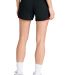 Sport Tek LST442 Sport-Tek Women's Club 5  Short in Blk/dpred back view