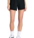 Sport Tek LST442 Sport-Tek Women's Club 5  Short in Blk/dpred front view