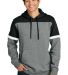 Sport Tek STF205 Sport-Tek Drive Fleece Colorblock in Blk/vtghtr front view