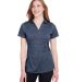 Puma 596802 Women's Icon Heather Polo in Peacoat front view