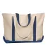 8872 Liberty Bags - 16 Ounce Cotton Canvas Tote in Natural/ navy front view