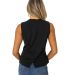 Stilo Apparel FS30666 KNIT CREPE FITTED VEST FEAT  in Black back view