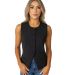 Stilo Apparel FS30666 KNIT CREPE FITTED VEST FEAT  in Black front view