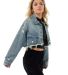 Stilo Apparel FS29226 Cropped Denim Jacket in Denim side view