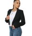 Stilo Apparel FS26856 Cropped Blazer in Black side view