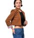 Stilo Apparel FS27396 Cropped Blazer Jacket in Brown