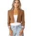 Stilo Apparel FS27396BS GEBERDINE CROP BLAZER in Brown sugar front view