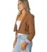 Stilo Apparel FS27396BS GEBERDINE CROP BLAZER in Brown sugar side view