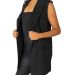 Stilo Apparel FS27277 KNIT CREPE LONG DOUBLE BREAS in Black side view