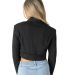 Stilo Apparel FS30368 Cropped Blazer with Leather  in Black back view