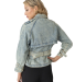 Stilo Apparel FS29335 Cropped Denim Trench Blue in Bleach back view