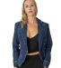 Stilo Apparel FS30053 DOUBLE BREASTED FITTED BLAZE in Pinstripe denim front view