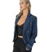 Stilo Apparel FS30053 DOUBLE BREASTED FITTED BLAZE in Pinstripe denim side view
