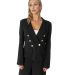 Stilo Apparel FS29894 KNIT CREPE NOTCHED LAPEL COL in Black front view
