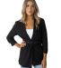 Stilo Apparel FS27918 KNIT CREPE DOUBLE BREASTED B in Black front view
