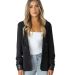 Stilo Apparel FS30118 KNIT CREPE SEQUIN HOODIE BLA in Black front view