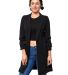 Stilo Apparel FS24542 Classic Long Blazer Roushed  in Black front view