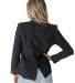 Stilo Apparel FS27415B Denim double breasted fitte in Black back view