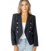Stilo Apparel FS27415B Denim double breasted fitte in Black front view