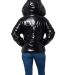 Stilo Apparel FS27825 Shiny Puffer Hoodie Jacket in Black