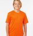 Allpro 48000Y Pro-Lock Youth Performance T-Shirt in Neon orange front view