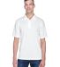 8445 UltraClub® Men's Cool & Dry Stain-Release Pe in White front view