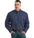Berne Apparel FRSH10T Tall Flame-Resistant Button  in Navy front view
