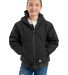Berne Apparel BHJ61 Youth Highland Softstone Duck  in Black front view