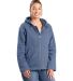 Berne Apparel WHJ48 Women's Sherpa-Lined Twill Hoo in Steel blue front view